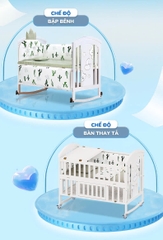 Nôi cũi CHILUX PEACE WHITE  đa năng 6 chế độ cho bé sơ sinh đến 12 tuổi