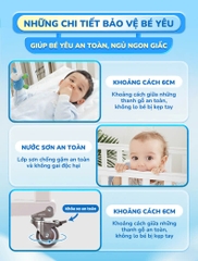 Nôi cũi CHILUX PEACE WHITE  đa năng 6 chế độ cho bé sơ sinh đến 12 tuổi