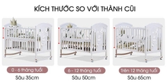 Nôi cũi CHILUX PEACE WHITE  đa năng 6 chế độ cho bé sơ sinh đến 12 tuổi