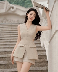Set 3 món (Áo sát nách, quần short, áo khoác lửng) Thương Hiệu LAGOM