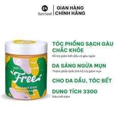Combo Muối tắm BareSoul Free & Body Hair Scrub 330g + Mặt nạ ngủ cho môi kiêm son dưỡng Baresoul Lip Butter 10g