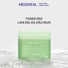 Hộp 100 miếng toner pad Mediheal giúp làm dịu da mụn, cân bằng da Teatree Trouble Pad 180ml
