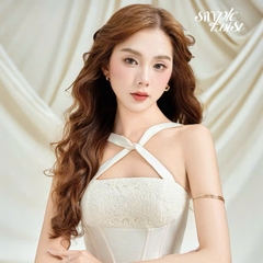 Đầm Cúp Ngực Cổ Yếm Phối Ren Thương Hiệu Simple Twist