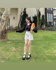 Áo Tay Dài Cổ Bèo Thương Hiệu EllyClothing