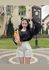 Áo Tay Dài Cổ Bèo Thương Hiệu EllyClothing