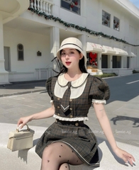 Áo Croptop Cổ Bèo Thương Hiệu Lassie (Không kèm cà vạt)