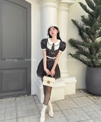 Áo Croptop Cổ Bèo Thương Hiệu Lassie (Không kèm cà vạt)