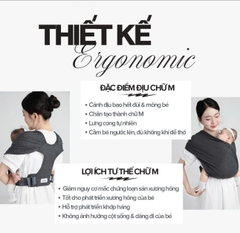 Địu Vải Em Bé Sling Dễ Địu Êm Vai An Toàn Cho Bé Sơ Sinh 0 - 24 Tháng