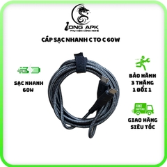 Cáp sạc nhanh 60W B E L K cổng C to C dài 2 mét bọc dù sạc điện thoại phụ kiện ( bảo hành 1 đổi 1 ) cổng C Usb
