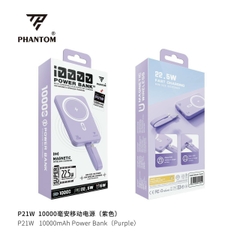 Pin sạc dự phòng không dây P21 phantom 10.000 mah sạc nhanh 22.5w - 20w PD