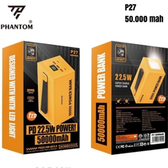 Pin sạc dự phòng PHANTOM P27 - 50000 mah sạc nhanh 22.5w - 20w PD