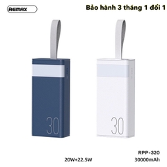 Pin sạc dự phòng 30.000 mah REMAX RPP 320 sạc nhanh ( Mua 1 tặng 1 cáp USB - C )