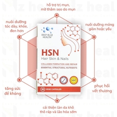 Viên uống Dưỡng Da, Móng và Tóc Deep Blue Health HSN Hair Skin & Nails 30 viên