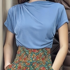 Áo Thun Kiểu Nữ Nhún Vai Chất Thun Nhũ Đi Dạo Phố MIMIX - CS8