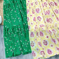 Váy Maxi Hoa Tay Dài Smocking Thân Dáng Dài Chất Tơ Đi Du Lịch MIMIX - FD9