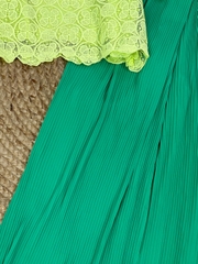 Áo Nữ Ren Phối Quần Dập Ly Dáng Suông Đi Biển Đi Du Lịch MIMIX - DD0