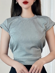 Áo Thun Nữ Trơn Cổ Tròn Tay Ngắn Có Cột Eo Chất Thun Đũa Đi Du Lịch MIMIX - DL2