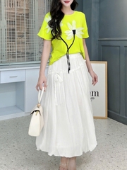 Áo Thun Nữ Cổ Tròn Đính Hoa 4 Màu Basic Chất Borip QC Đi Biển MIMIX - EH3