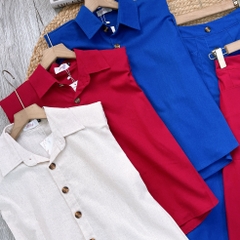 Set Váy Nữ Áo Sát Nách Mix Chân Váy Đính Nút Chất Linen Bột Đi Làm Đi Tiệc MIMIX - EX3