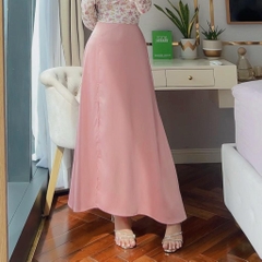 Chân Váy Trơn Nữ Form Xòe A Xẻ Tà Chất Lụa Vân Gỗ Đi Tiệc Đi Làm MIMIX - DE3