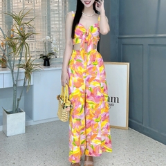 Set Bộ Áo Cúp 2 Dây Mix Quần Dáng Dài Chất Lụa Mango Đi Biển MIMIX - FD5