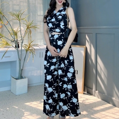 Set Bộ Lụa Mango Áo Đắp Chéo Mix Quần Dáng Dài Đi Du Lịch MIMIX - FE6