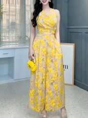 Set Bộ Lụa Mango Áo Đắp Chéo Mix Quần Dáng Dài Đi Du Lịch MIMIX - FE6