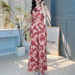 Set Bộ Lụa Mango Áo Đắp Chéo Mix Quần Dáng Dài Đi Du Lịch MIMIX - FE6