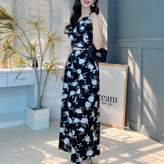 Set Bộ Lụa Mango Áo Đắp Chéo Mix Quần Dáng Dài Đi Du Lịch MIMIX - FE6