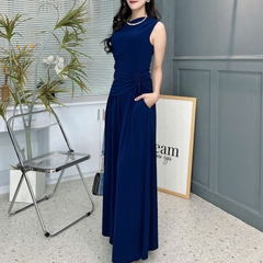 Set Bộ Trơn Áo Lệch Vai Phối Rút Eo Mix Quần Dáng Dài Chất Thun Rayon Đi Dạo Phố MIMIX - FE9