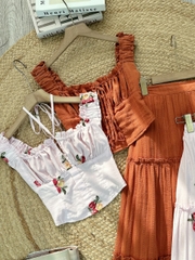 Set Bộ Váy Mix Áo 2 Dây Bản To Dáng Dài Xòe Chất Cotton Đi Du Lịch MIMIX - FF1
