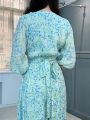 Set Bộ Hoa Nữ Áo Đắp Chéo Cổ Viền Bèo Mix Quần Dáng Dài Đi Biển MIMIX - FK6