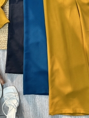 Set Bộ Nữ Áo Croptop Cổ Vest Tà Lệch Mix Quần Dáng Dài Chất Cát Hàn Công Sở MIMIX - FL3