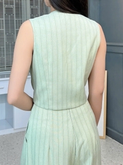 Set Bộ Gile Áo Sát Nách Cổ V Mix Quần Xếp Ly Dáng Dài Chất Chéo Hàn Công Sở MIMIX - FL5