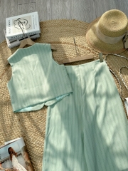 Set Bộ Gile Áo Sát Nách Cổ V Mix Quần Xếp Ly Dáng Dài Chất Chéo Hàn Công Sở MIMIX - FL5