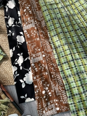 Set Bộ Nữ Áo Sát Nách Đắp Chéo Mix Quần Dài Ống Rộng 2 Túi Họa Tiết Đi Dạo Phố MIMIX - FL6