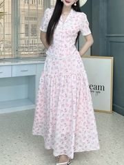 Set Váy Nữ Áo Cổ Vest Viền Ren Mix Chân Váy Trơn Chất Liệu Cotton Thêu Đi Biển MIMIX - FM5