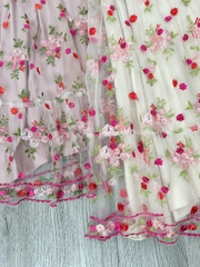 Váy Maxi Thêu Hoa Cổ Yếm Dáng Dài Xòe Chất Lưới Thêu Hoa Đi Biển MIMIX - EY1