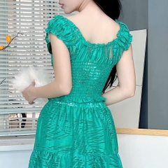 Set Váy Nữ Áo Lưng Bo Thun Mix Chân Váy Hoa Dáng Dài Chất Linen Ướt Đi Biển MIMIX - EW8