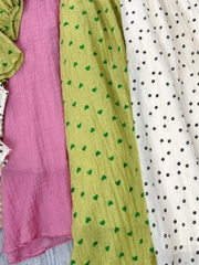 Set Váy Nữ Áo Tay Bo Rút Phối Nơ Và Chân Váy Dáng Dài Chất Tơ Dập In Hoa Đi Tiệc MIMIX - FJ8