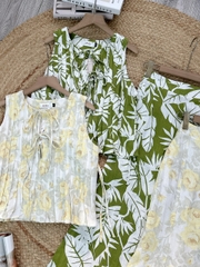 Set Váy Nữ Áo Sát Nách Nơ Đôi Mix Chân Váy Đuôi Cá Dáng Dài Chất Linen Gân Đi Biển MIMIX - FA0