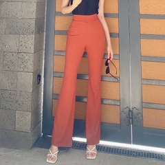 Quần Ống Loe Cạp Cao Trơn Nữ Dáng Suông Dài Thun Tăm Đi Làm Đi Tiệc MIMIX - BN9