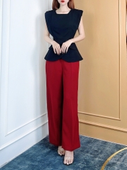 Áo Peplum Trơn Cổ Tròn Vạt Xẻ Chất Tuyết Mưa Đi Làm Đi Chơi MIMIX - CP2