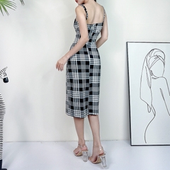 Đầm Body 2 Dây Caro Chất Kate Lụa Đi Làm Đi Chơi MIMIX - CV3