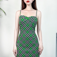 Đầm Body 2 Dây Caro Chất Kate Lụa Đi Làm Đi Chơi MIMIX - CV3