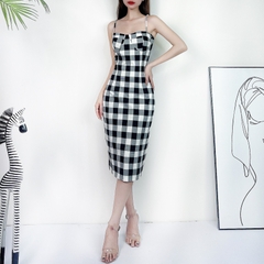 Đầm Body 2 Dây Caro Chất Kate Lụa Đi Làm Đi Chơi MIMIX - CV3