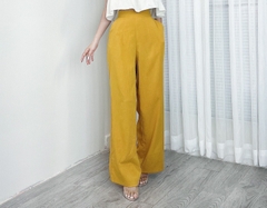 Quần Nữ Ống Suôn Đai Bản Trước Chun Sau Chất Linen Sướt Đi Biển MIMIX - CW5