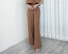 Quần Nữ Ống Suôn Đai Bản Trước Chun Sau Chất Linen Sướt Đi Biển MIMIX - CW5