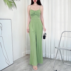 Jumpsuit Trơn Nữ 2 Dây Xoắn Ngực Chất Thun Gân Đi Du Lịch MIMIX - CZ8