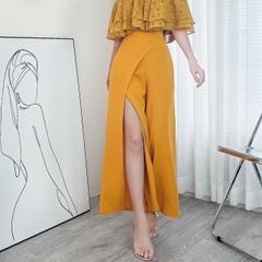 Quần Tây Trơn Ống Suông Phối Vạt Chéo Chất Lụa Cát Đi Làm Đi Chơi Đi Tiệc MIMIX - AO2